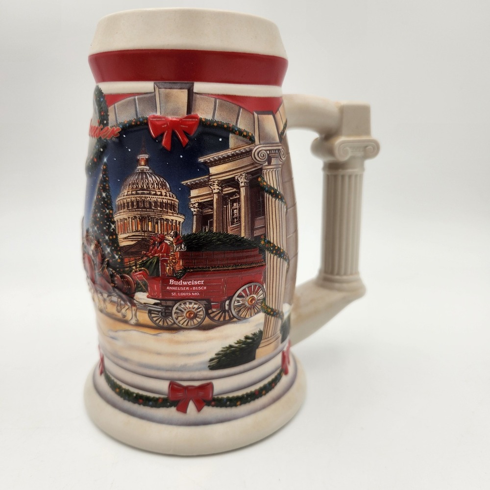 2001 Budweiser Holiday Stein Holiday at the Capitol CS455 Clydesdales‎ Beer Mug
